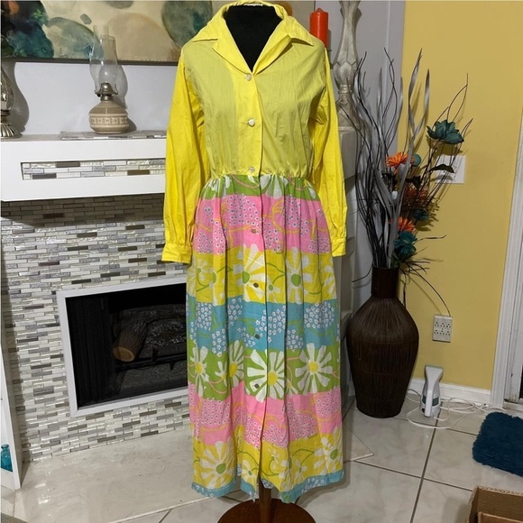 Vintage 70's Raymodes New York dress L - Picture 1 of 5